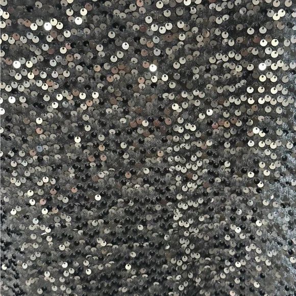 Chico’s Size 3 16/18 Black Sequined Bell sleeves Mid Length Cocktail Dress - Picture 7 of 10